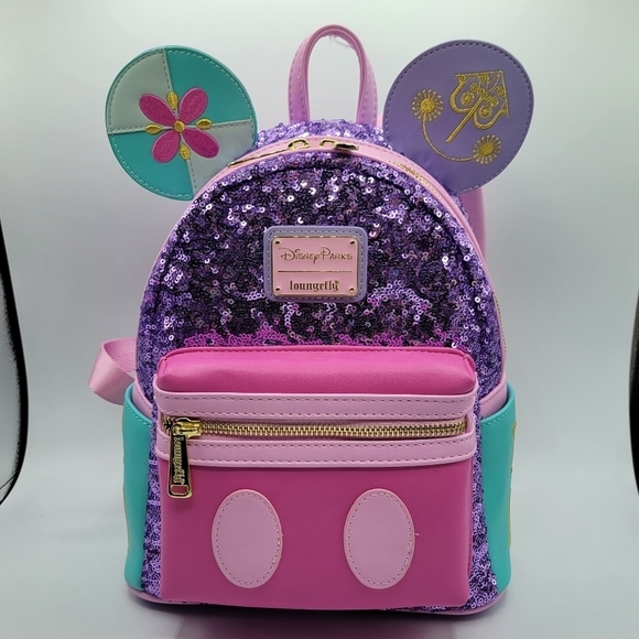 Loungefly Disney its a small world Mickey Mouse The Main Attraction Backpack - Picture 2 of 7